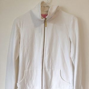White Lilly Pulitzer Zip Up Beach Jacket